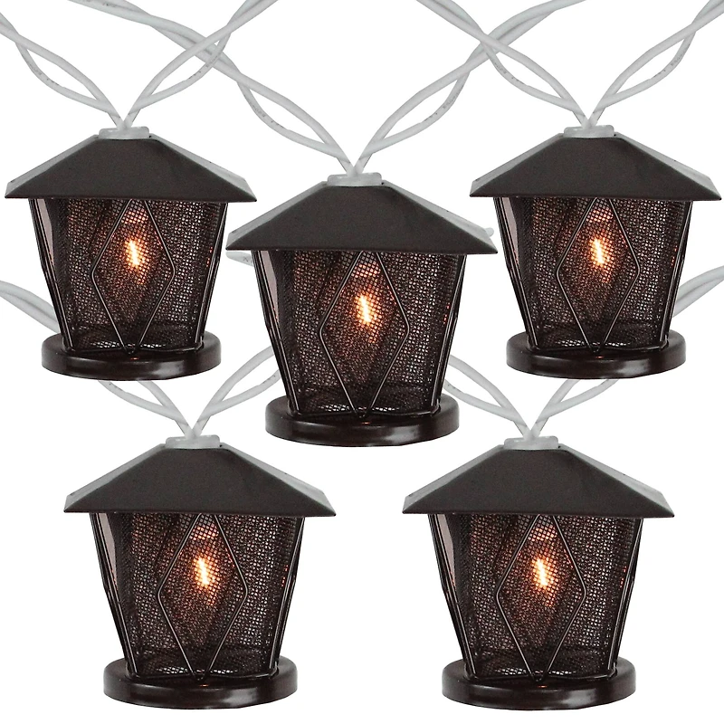 10ct. Brown Candle Lantern Garden Patio String Lights