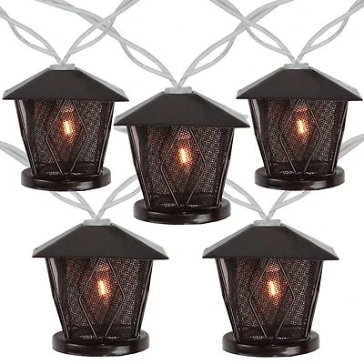 10ct. Brown Candle Lantern Garden Patio String Lights