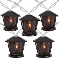10ct. Brown Candle Lantern Garden Patio String Lights