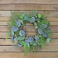 22" Green Eucalyptus, Ivy & Fern Wreath