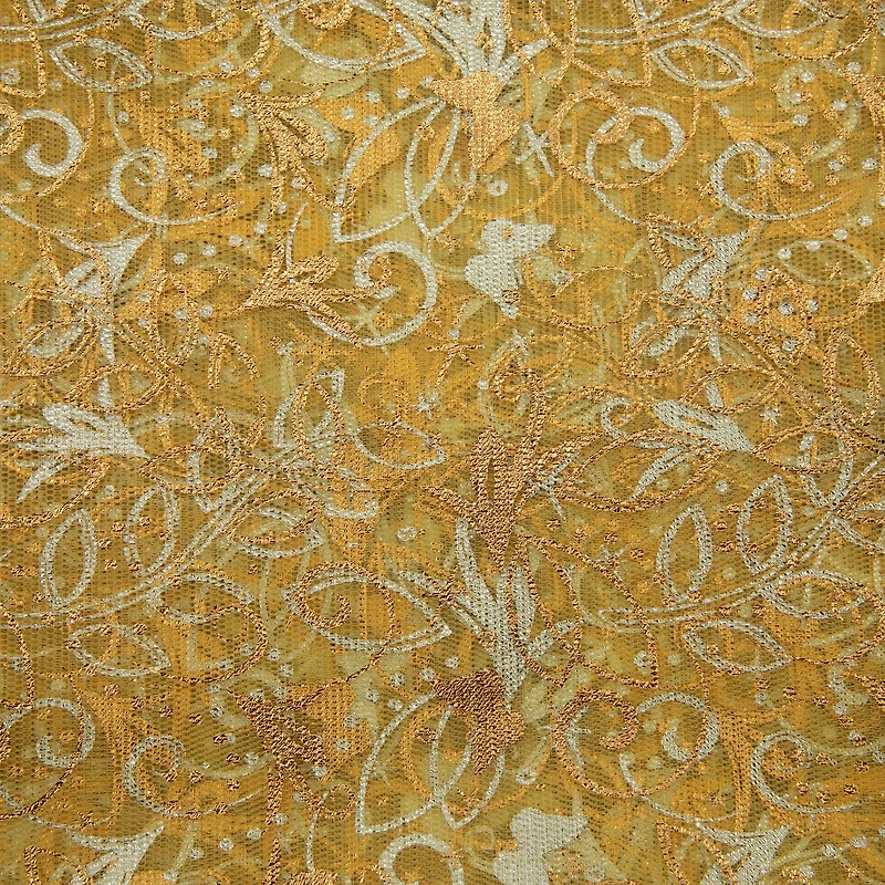 Wyla Yellow Butterfly Mesh Polyester Fabric