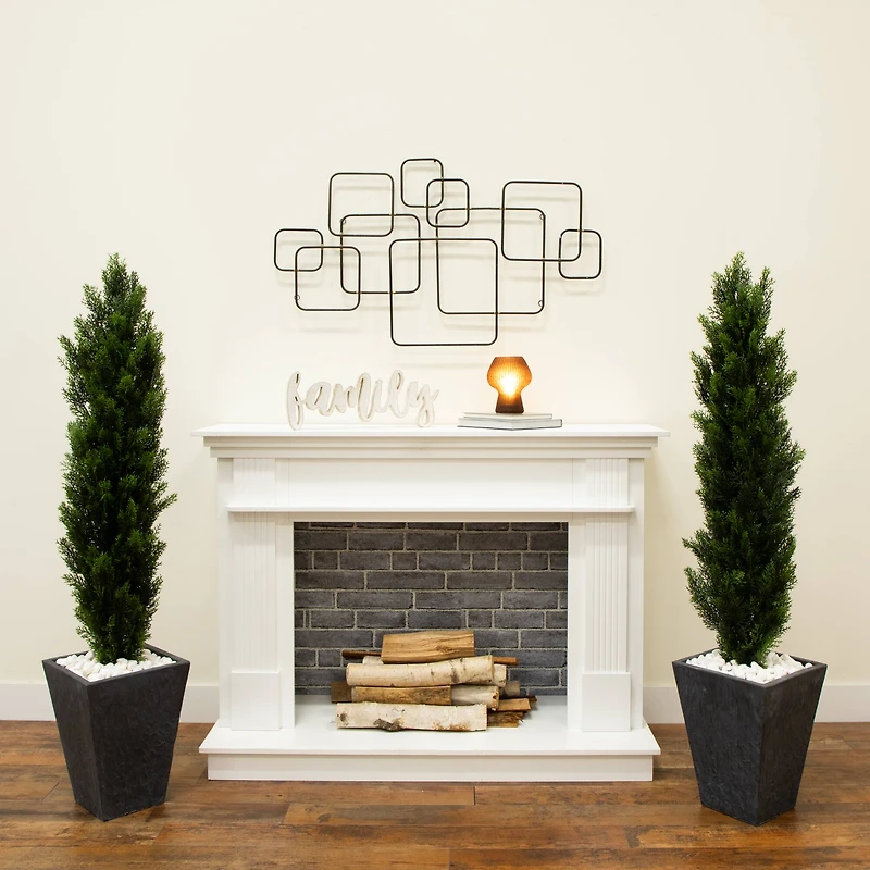 4ft. Potted UV Resistant Topiary Cedar Trees, 2ct.