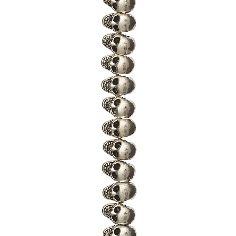 Antique Silver Metal Skull Beads, 11mm by Bead Landing™