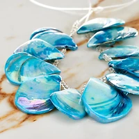 12 Pack: Teal Shell Teardrop Beads, 34mm by Bead Landing™