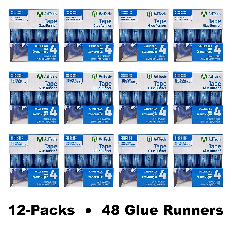 AdTech® Tape Glue Runners™, 12 Packs of 4