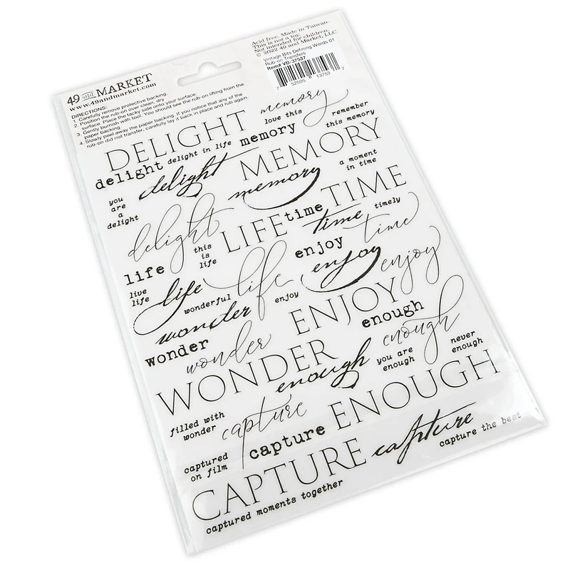 49 And Market Defining Words 01 Essential Rub-Ons Transfers