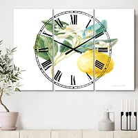 Designart 'Floursack Lemon I Farmhouse Multipanel Wall Clock