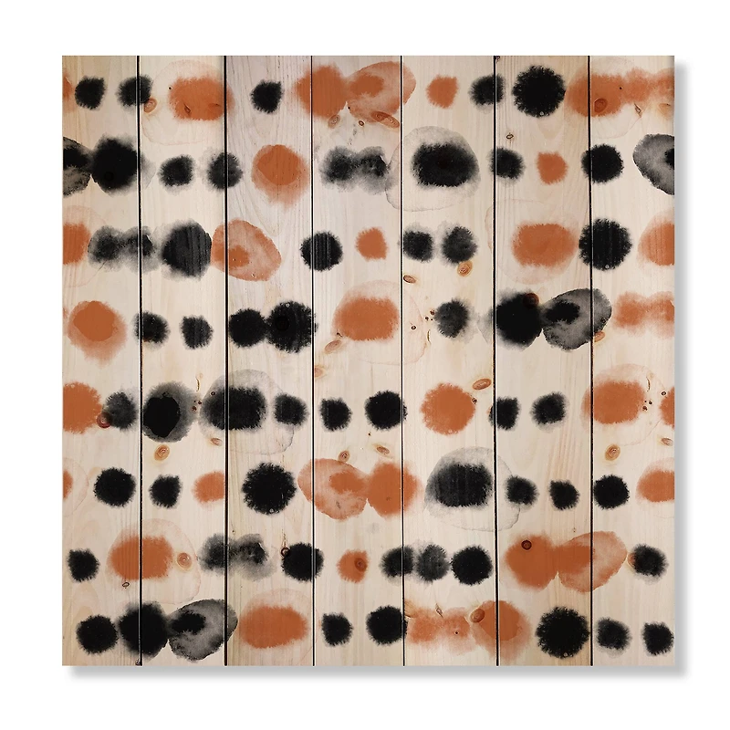 Designart - Black and Orange Polka Dots