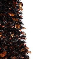 4ft. Fall Harvest Pop Up Artificial Thanksgiving Tree with Pumpkins, Orange Lights