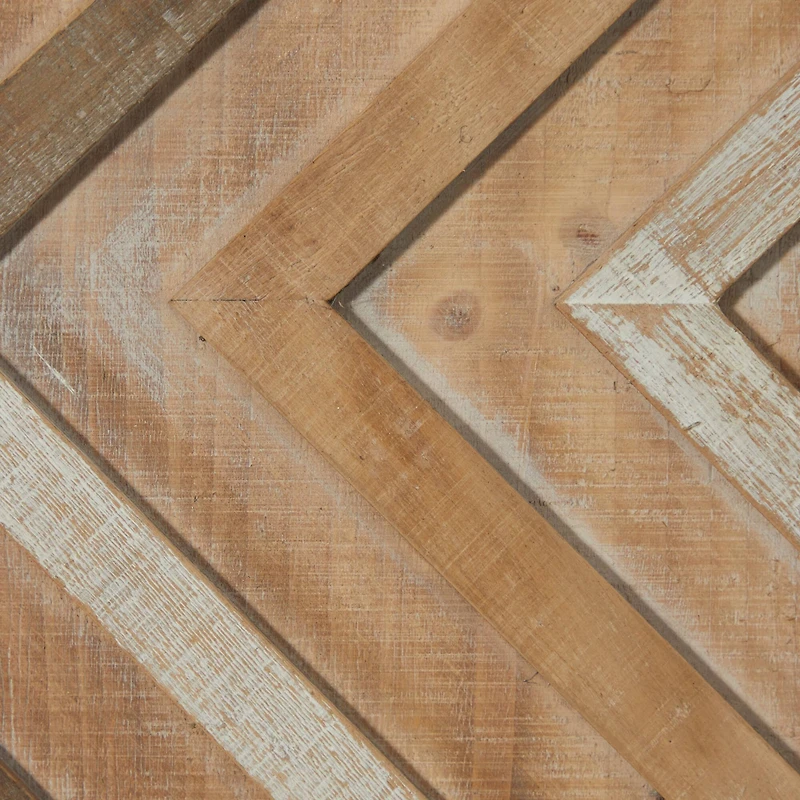 Set of 2 Brown Wood Farmhouse Abstract Wall Decor, 16" x 39"