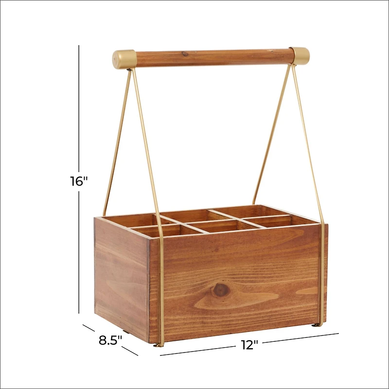 16" Brown Wood Modern Farmhouse Style Wine Rack