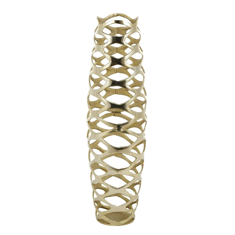 Gold Aluminum Geometric Tall Cutout Vase