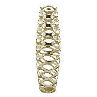 Gold Aluminum Geometric Tall Cutout Vase