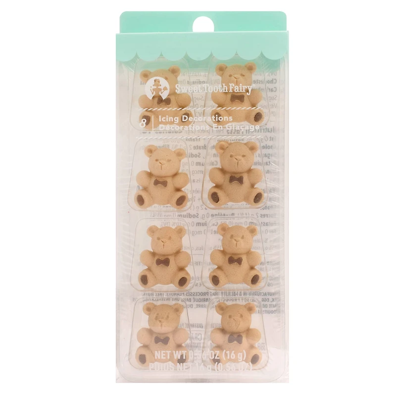 Sweet Tooth Fairy® Teddy Bear Icing Decorations, 8ct.
