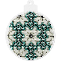 Wonderland Crafts Blue & Green Plaid Ball Ornament Bead Embroidery on Plastic Kit