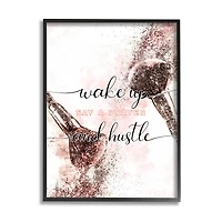 Stupell Industries Say a Prayer & Hustle Wall Art in Black Frame