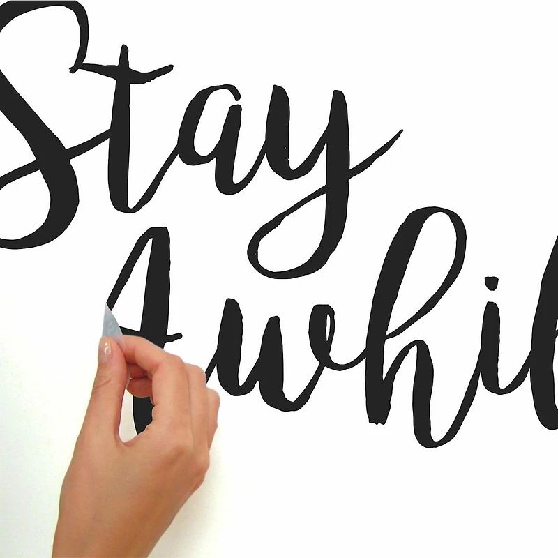 RoomMates Stay Awhile Quote Peel & Stick Wall Decals