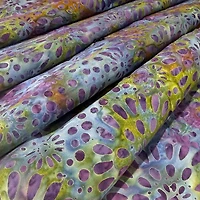 Feldman Batik Royal Plum Stamp Starburst Cotton Fabric