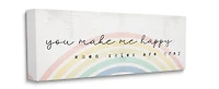 Stupell Industries You Make Me Happy Quote Rustic Rainbow Arches Canvas Wall Art
