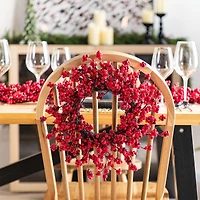 Glitzhome® 14"D Christmas Mini Red Berries Wreath Set
