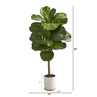 3.5ft. Fiddle Leaf Tree in White Ceramic Planter