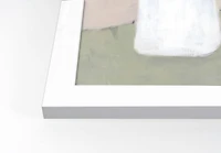 Cream and Mint Plant White Framed Print Under Plexiglass