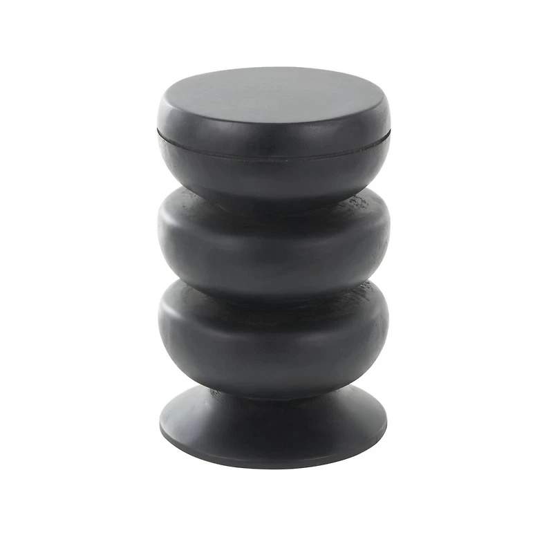 18" Black Wood Handmade Bubble Inspired Accent Table