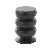 18" Black Wood Handmade Bubble Inspired Accent Table