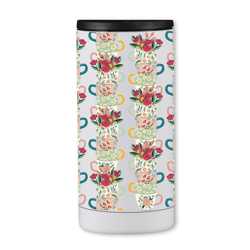 Stacked Teacup Pattern 12oz. Koozie