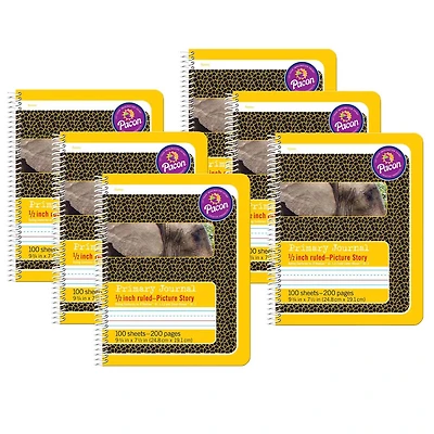 Pacon® 7.5" x 9.75" Spiral Bound Ruled Primary Composition Book, 6ct.