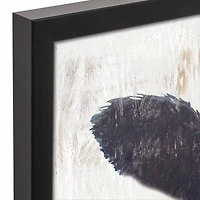 Neutral Staring Cow Black Framed Canvas