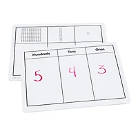 Didax Write-On & Wipe-Off Base Ten Blocks Mat, 10ct.