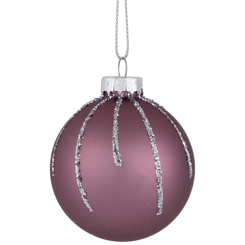 Shiny and Matte Christmas Glass Ball Ornaments - 2.25" (55mm) - Pink - 24ct