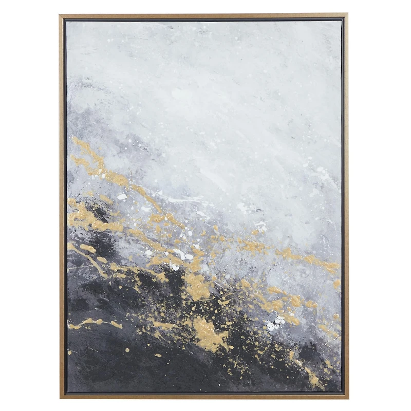 CosmoLiving by Cosmopolitan Black Contemporary Abstract Canvas Wall Art