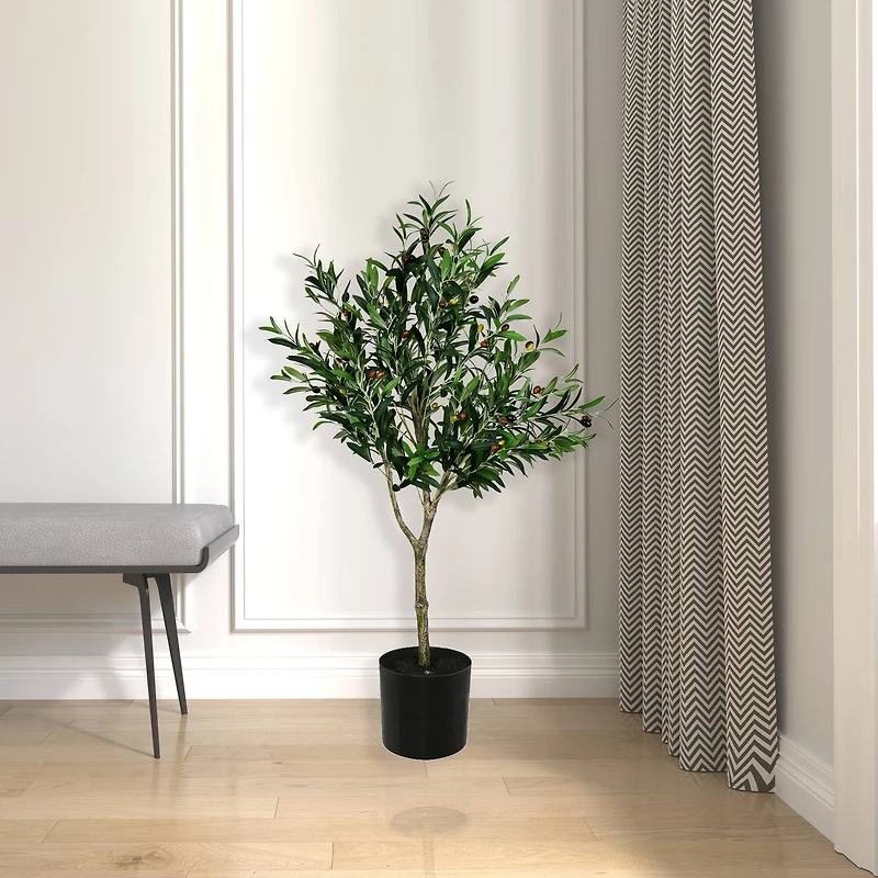 4ft. Potted Artificial Green Olive Tree