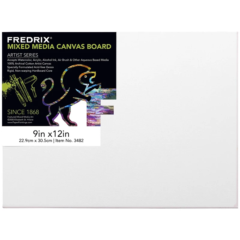 Fredrix Artist Series 9" x 12" Primed Mixed Media Archival Canvas Board