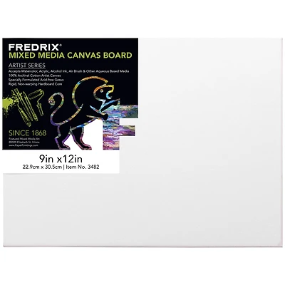 Fredrix Artist Series 9" x 12" Primed Mixed Media Archival Canvas Board