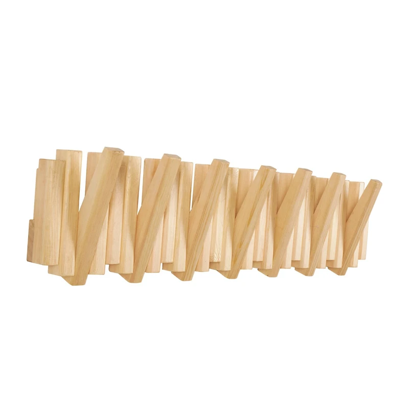 Brown Wooden Stick 7 Hanger Wall Hook