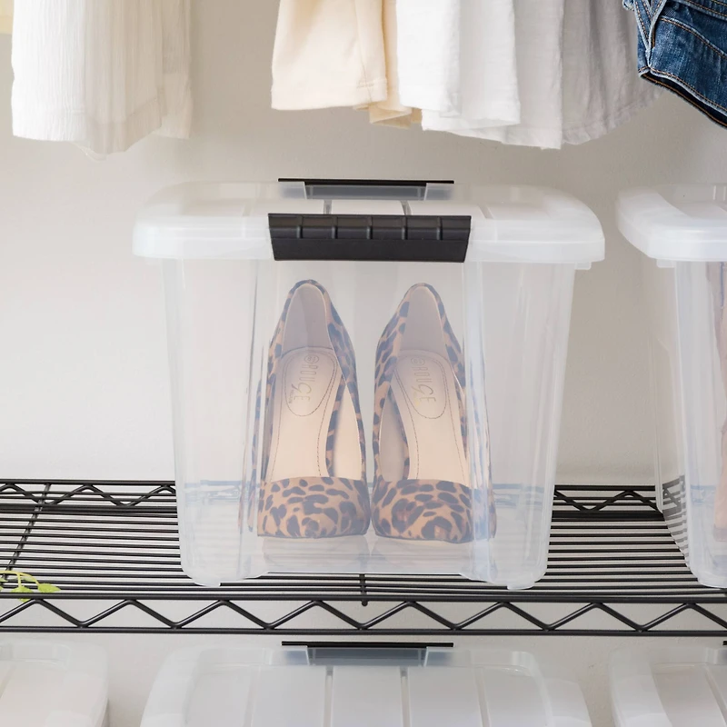 IRIS® 20.5qt. Buckled Clear Boxes with Clear Buckle Lids, 6ct.