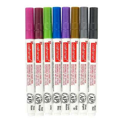 8 Color Metallic Medium Tip Paint Pen Set by Craft Smart®