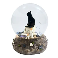 5.5" Black Cat on Skull Water Globe by Ashland®