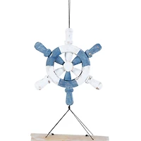 36" Ship Wheel Handmade Bamboo Windchime with Log Chimes
