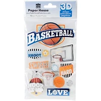 Paper House® Basketball Swish 3D Stickers