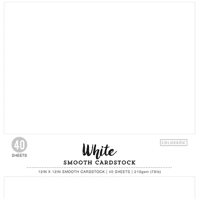 Colorbok® White 12" x 12" Smooth Cardstock, 40 Sheets