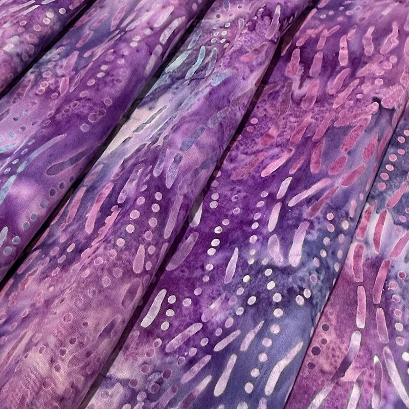 Feldman Premium Indonesian Batik Plum & Lilac Tonal Dot Fabric