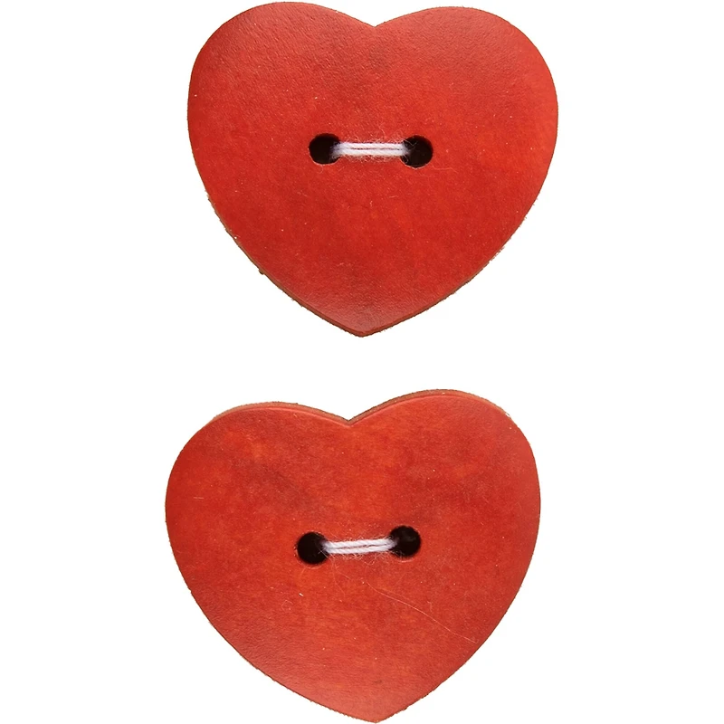 Organic Elements 1" Rustic Red Heart-Shaped Wood Buttons, 2ct.