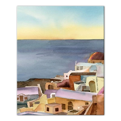 Watercolor Greece 16" x 20" Canvas Wall Art