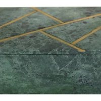 Green Marble Box with Gold Lines Set