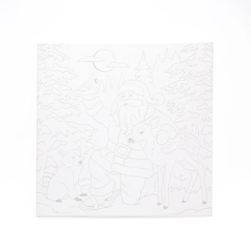 11" x 11" Santa & Woodland Critters Canvas Painting Kit by Artist's Loft™