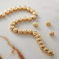 Gold Metal Smiley Face Coin Beads, 5.5mm by Bead Landing™